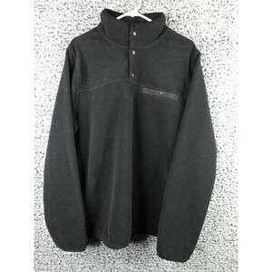 32 Degrees Heat Men's 1/4 Snap‎ Collar Fleece Pullover Sweater, Black, Size L